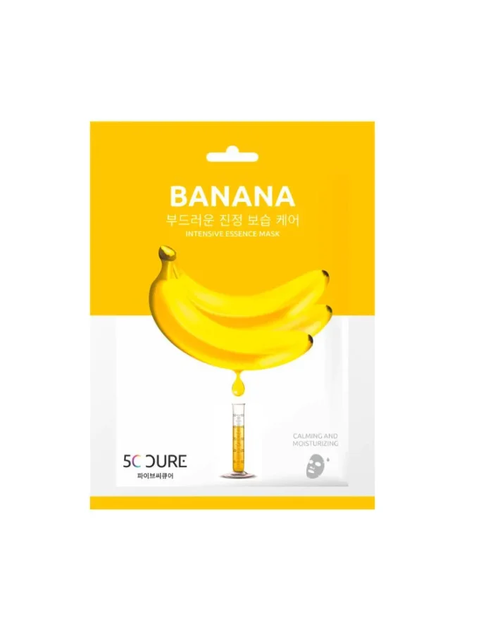 5C Cure lakštinė veido kaukė su bananų ekstraktu, 1vnt