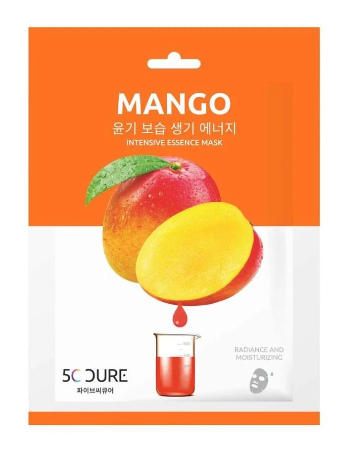 5C Cure lakštinė veido kaukė su mangų ekstraktu, 1vnt