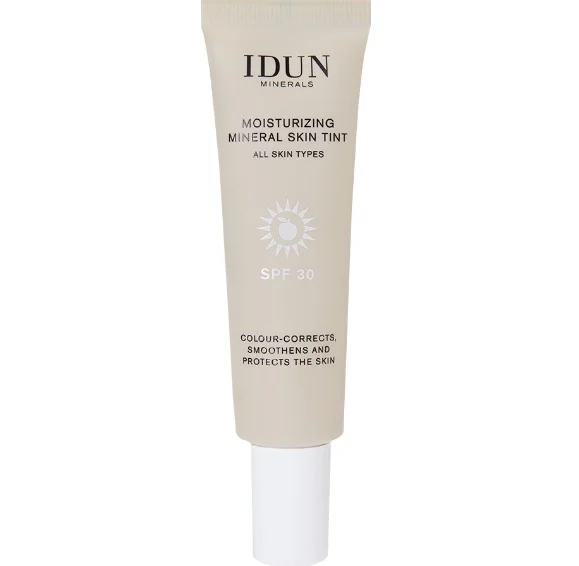 IDUN Minerals drėkinamasis veido kremas su atspalviu SPF 30, Tan Nr. 1414, 27 ml