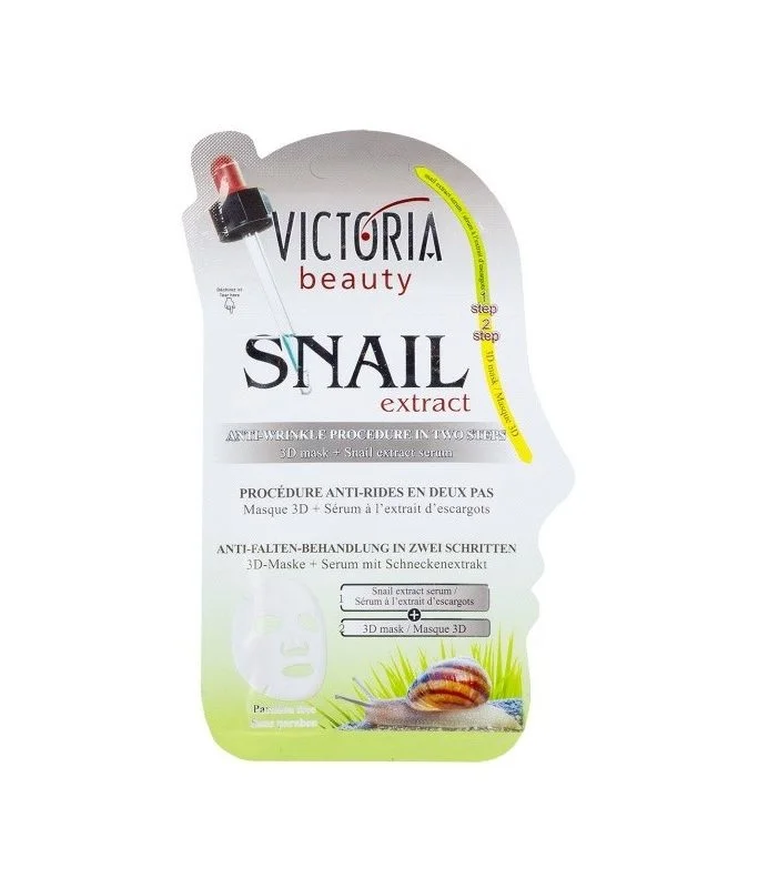 Victoria Beauty regeneruojantis kelių žingsnių rinkinys veidui (1 lakštas + sraigių sekretu serumas)