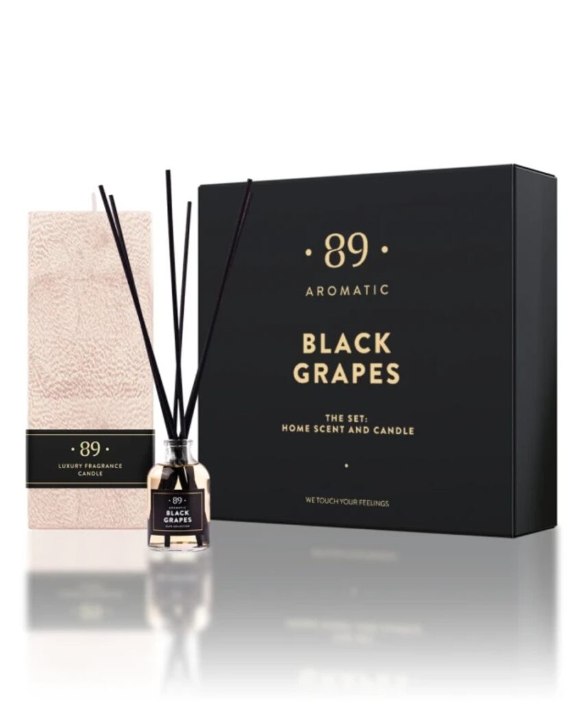 89 Aromatic Rinkinys: Namų kvapas ir palmių vaško žvakė