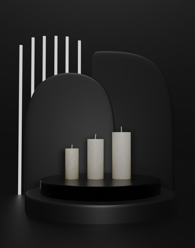 89 Aromatic Palmių vaško žvakė (apvali) – Klasikinė kolekcija