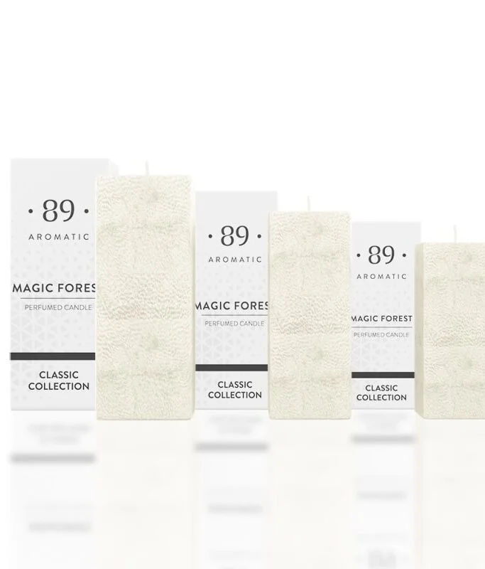 89 Aromatic Palmių vaško žvakė (kvadratinė) - Klasikinė kolekcija