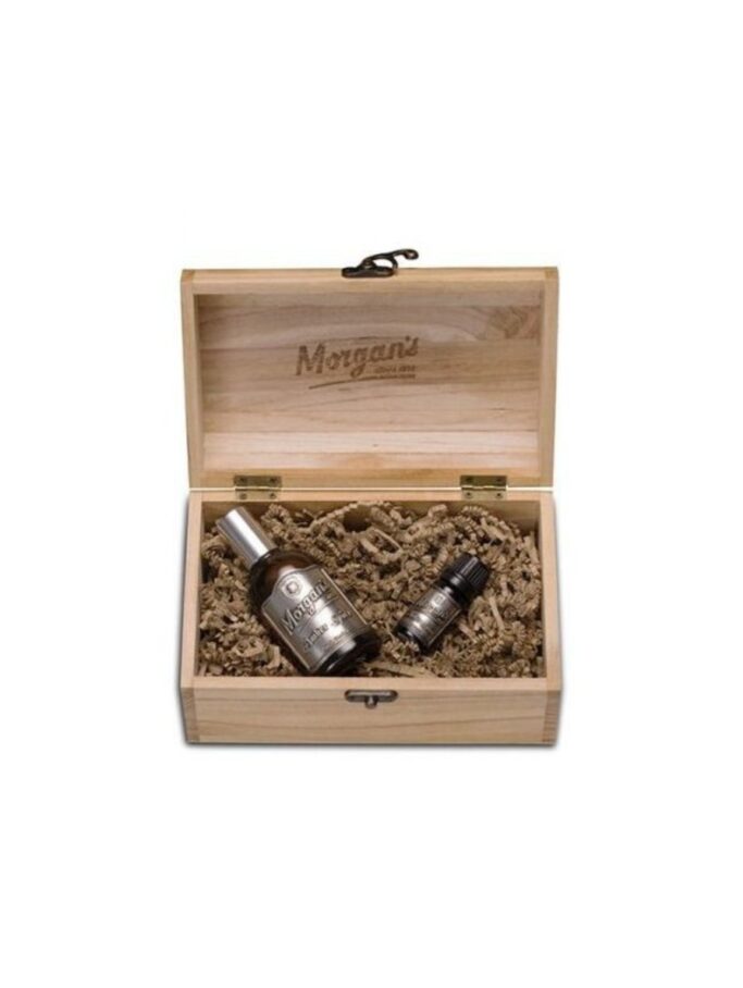 Morgan's Pomade Kvepalų rinkinys vyrams Wooden Amber Spice Chest, MPM198, 50 ml ir 5 ml